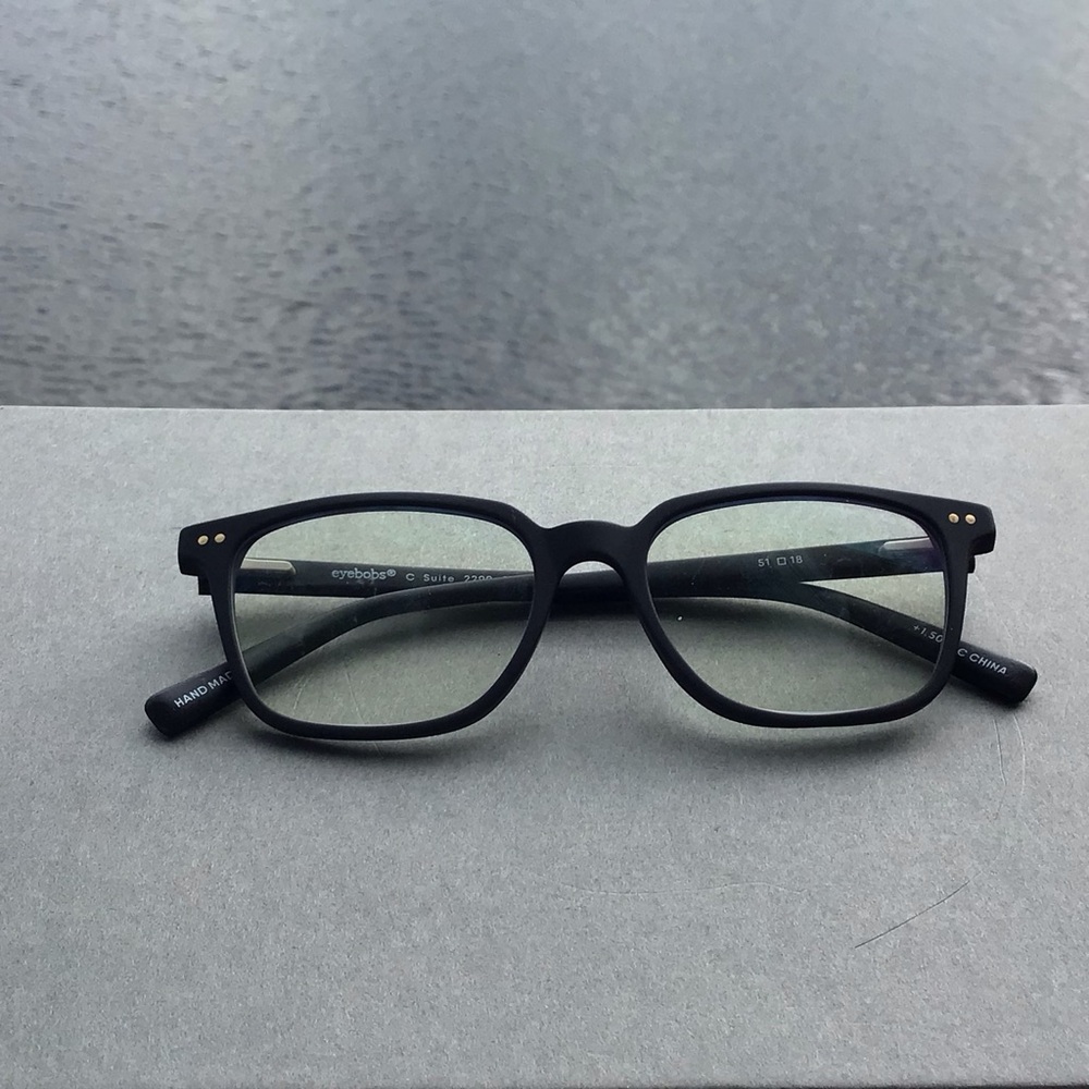 Eyebobs C Suite 2299 00 Matte Black Men's Glasses Readers +1.50 Free Case